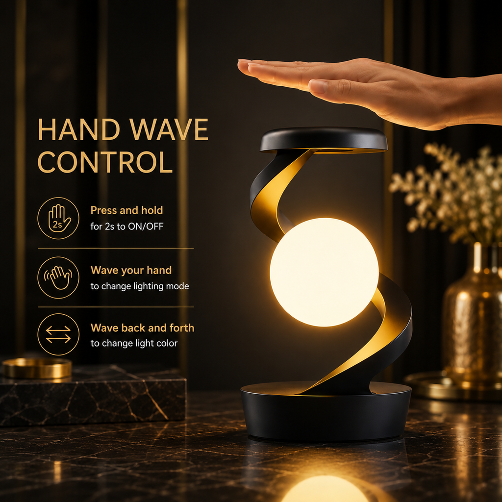 3D Rotating Moon Lamp With Wireless Charging