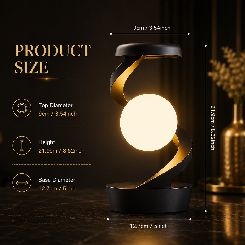 3D Rotating Moon Lamp With Wireless Charging