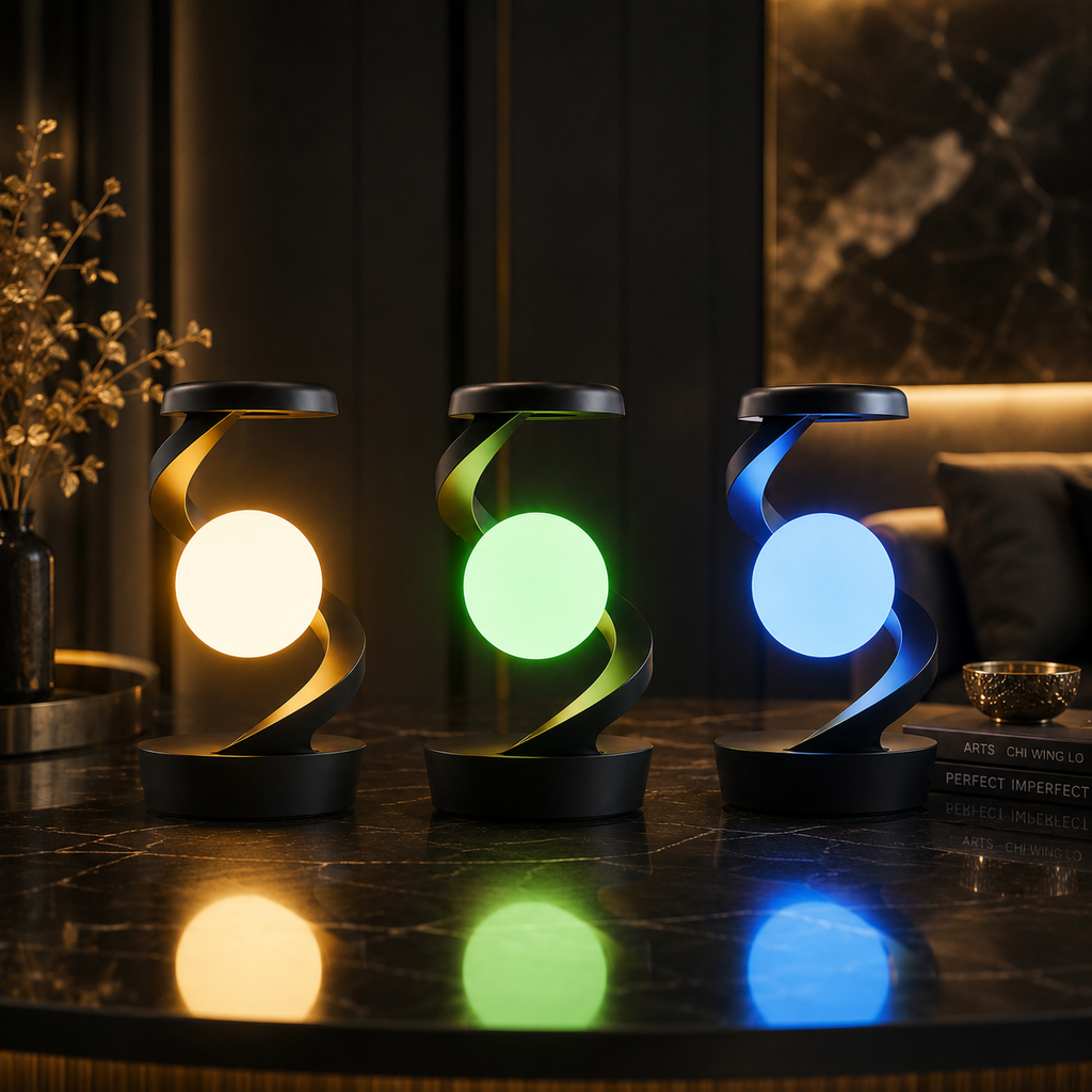 3D Rotating Moon Lamp With Wireless Charging