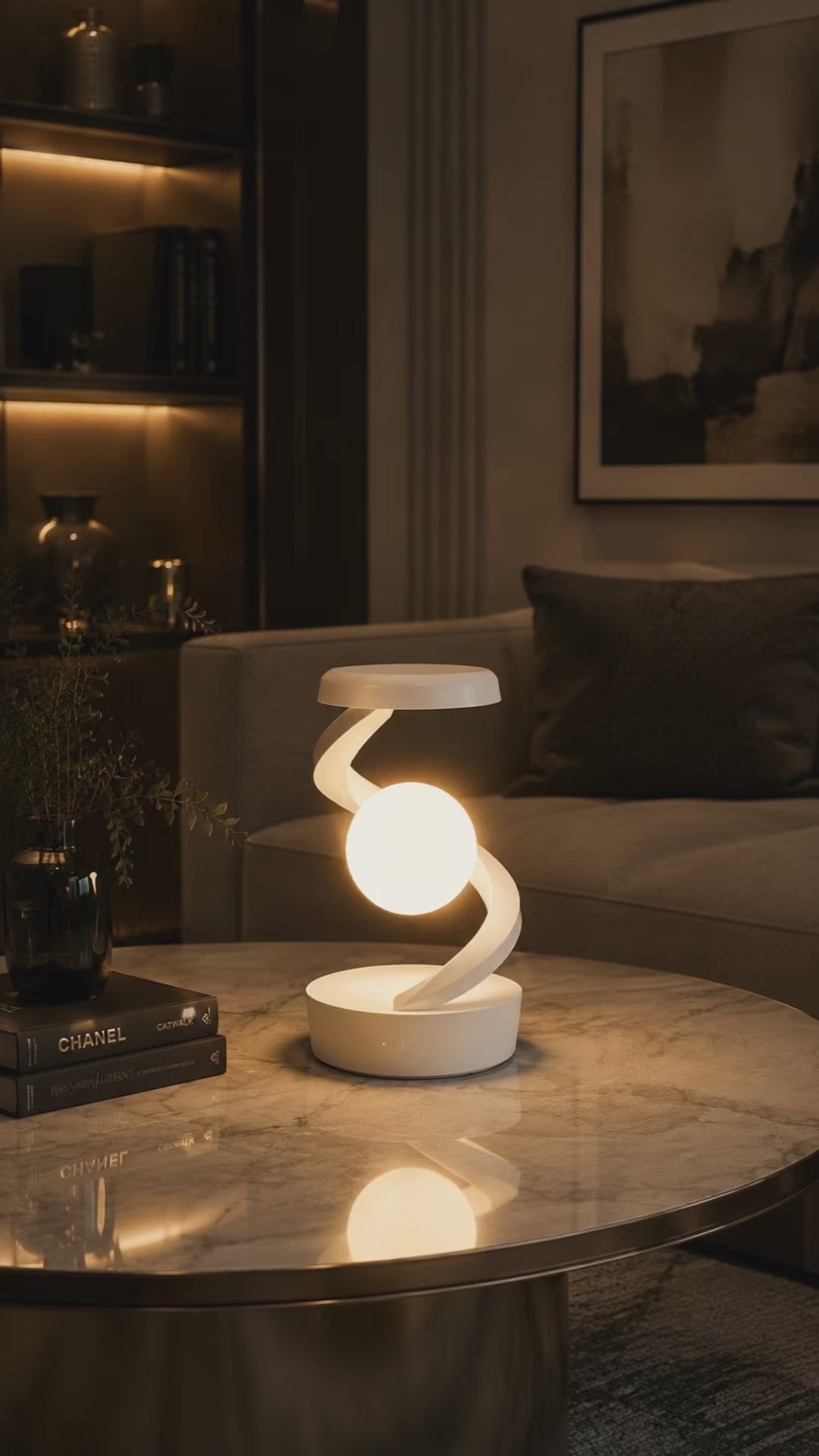 3D Rotating Moon Lamp With Wireless Charging